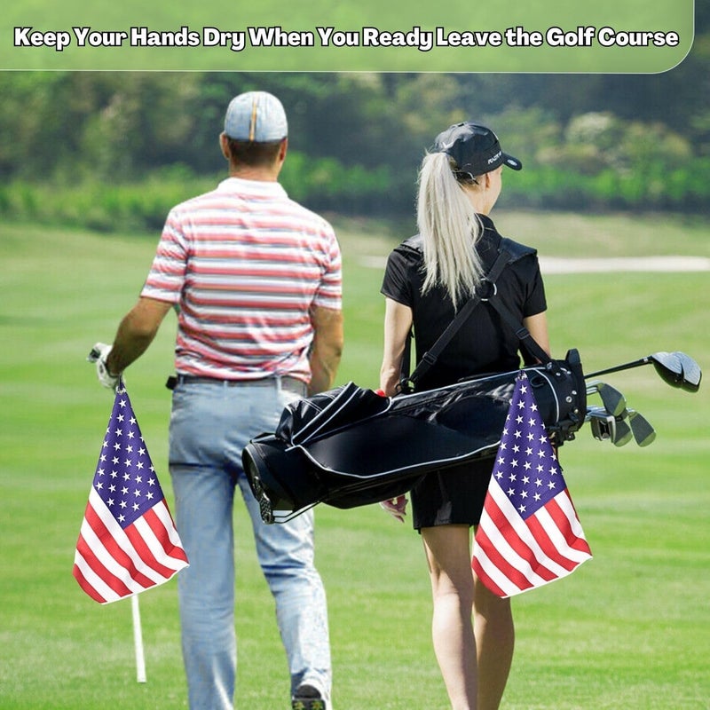 botogift Funny Golf Towel, Printed Golf Towels for Golf Bags with Clip, Golf Gift for Men Husband Boyfriend Dad, Birthday Gifts for Fan - USA Flag - Image 5